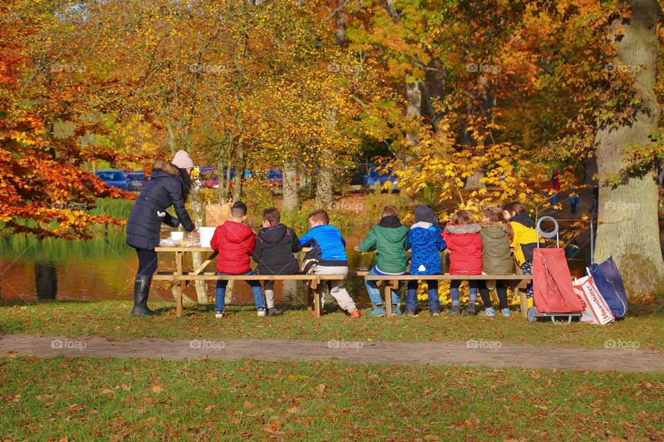 School glass out for picnic