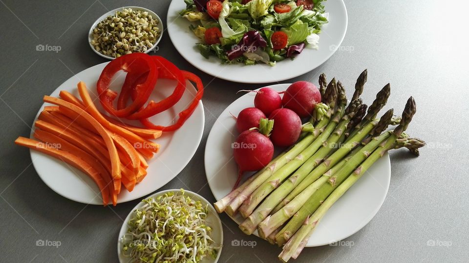 High angle view of a ingredients