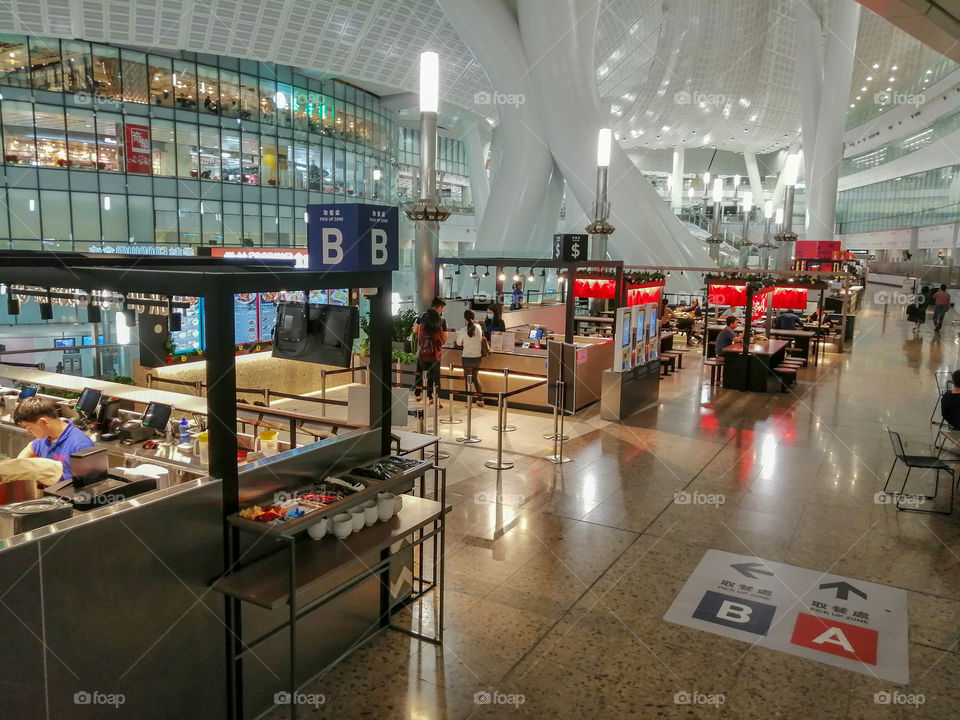 The food court at the West Kowloon Railway Station, Hong Kong