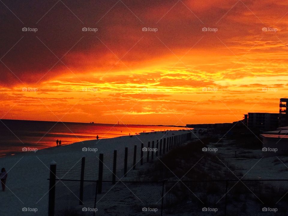 Sun set on the beach