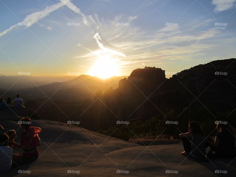 Sunset in meteora