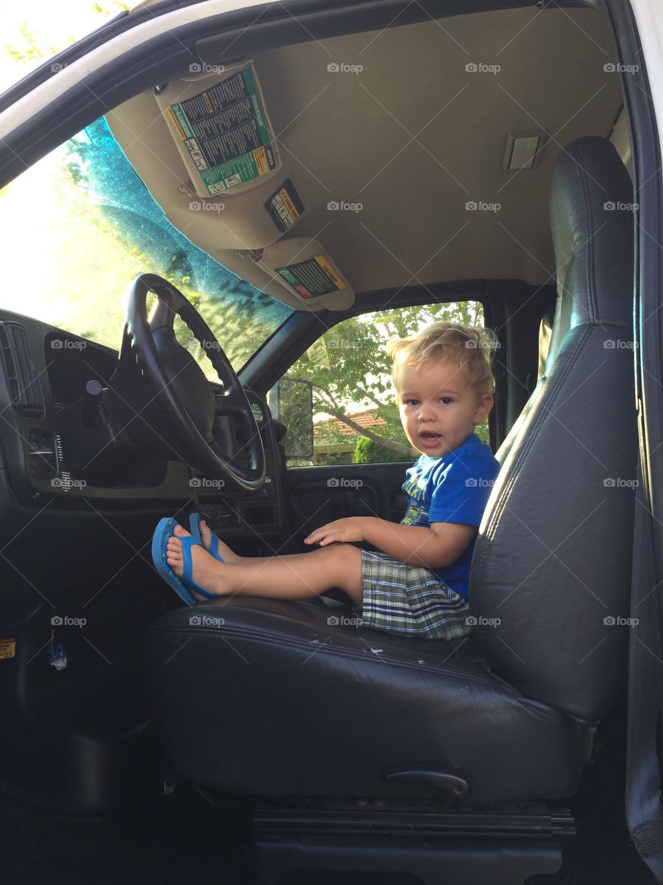 Driving the big truck 