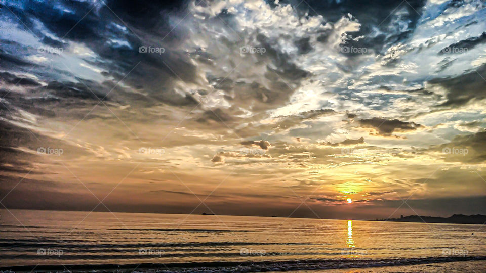 Sunset over Durres Beach