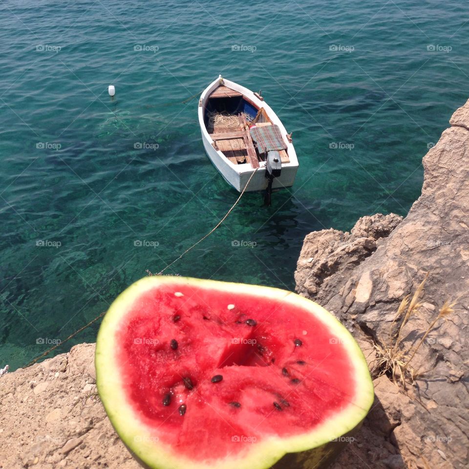Watermelon and the sea