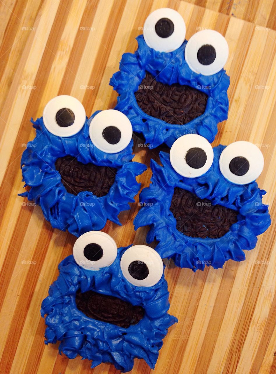 Getting creative with Oreo Cookies. Sesame  Street's Cookie Monster.