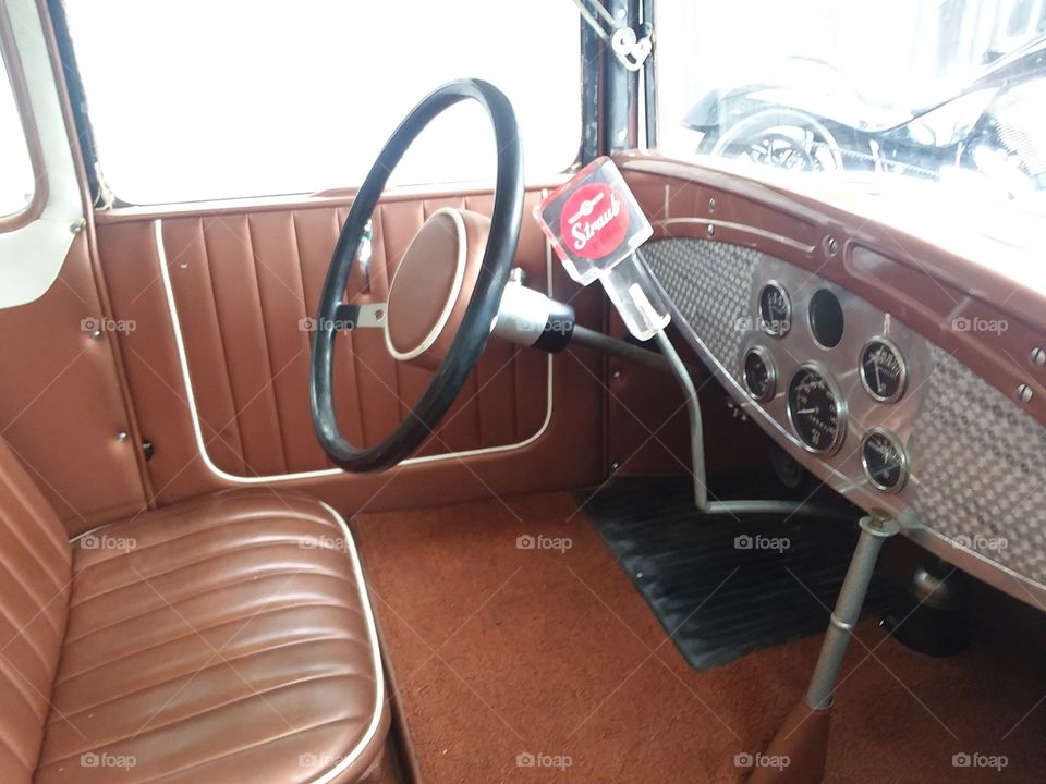 interior antique auto