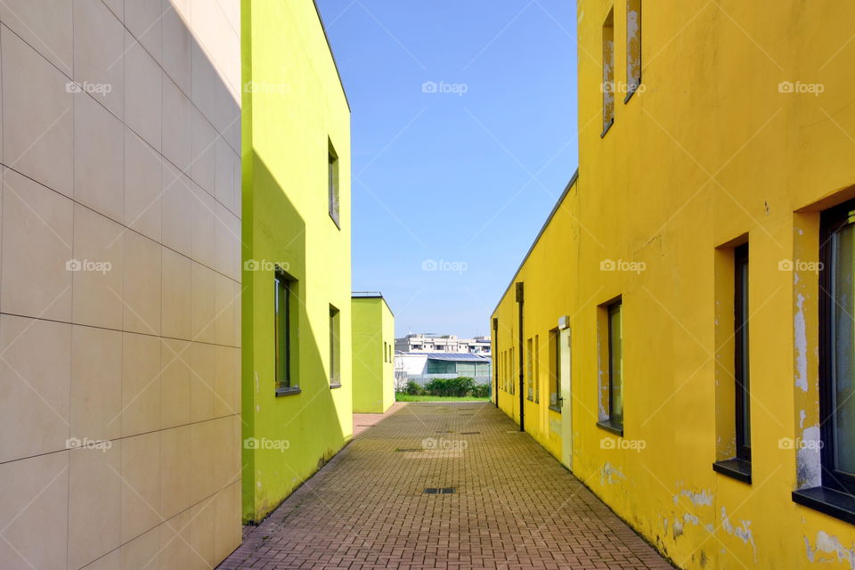 facades of small buildings