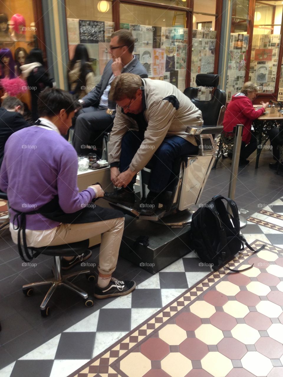 Shoe shine in Adelaide. A shoe shine in Adelaide, south Australia