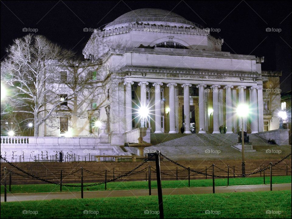Columbia University  Library. Columbia University Low Library at night on the college campus. 
zazzle.com/Fleetphoto