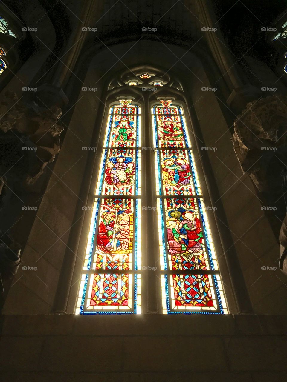 Stained glass in afternoon light 