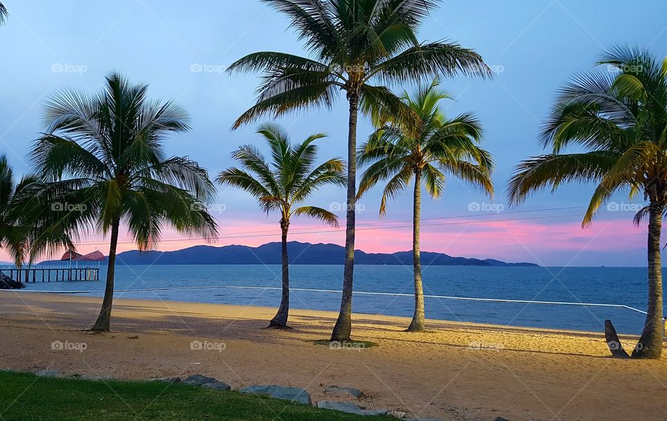 Dusk at The Strand Townsville in North Queensland Australia
