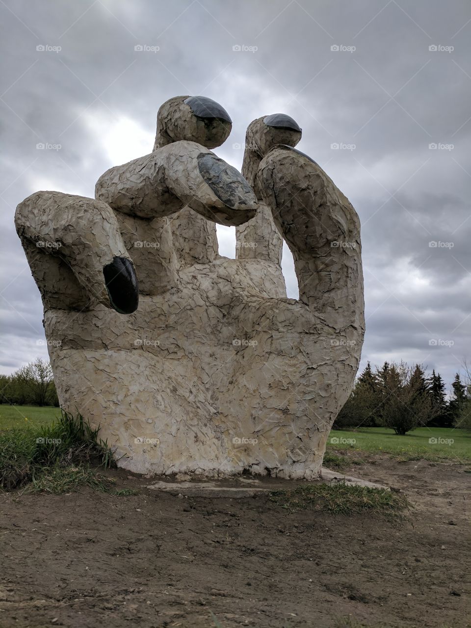hand stone sculpture art
