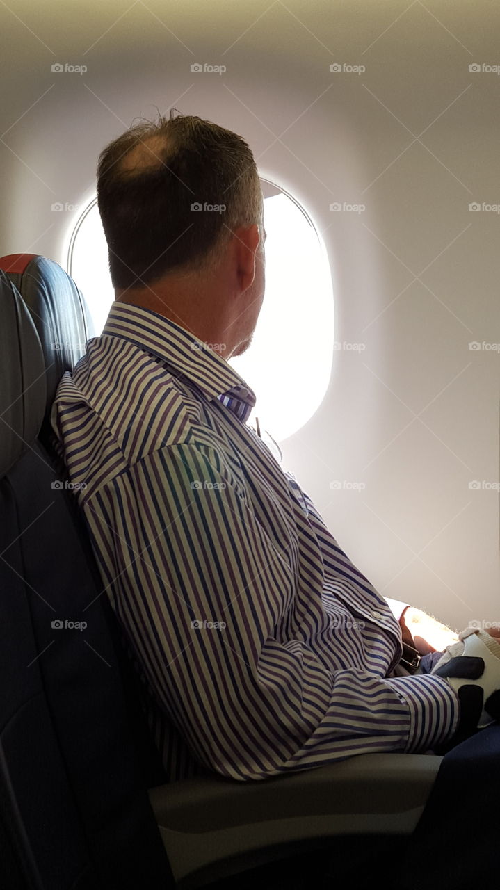 man on plane