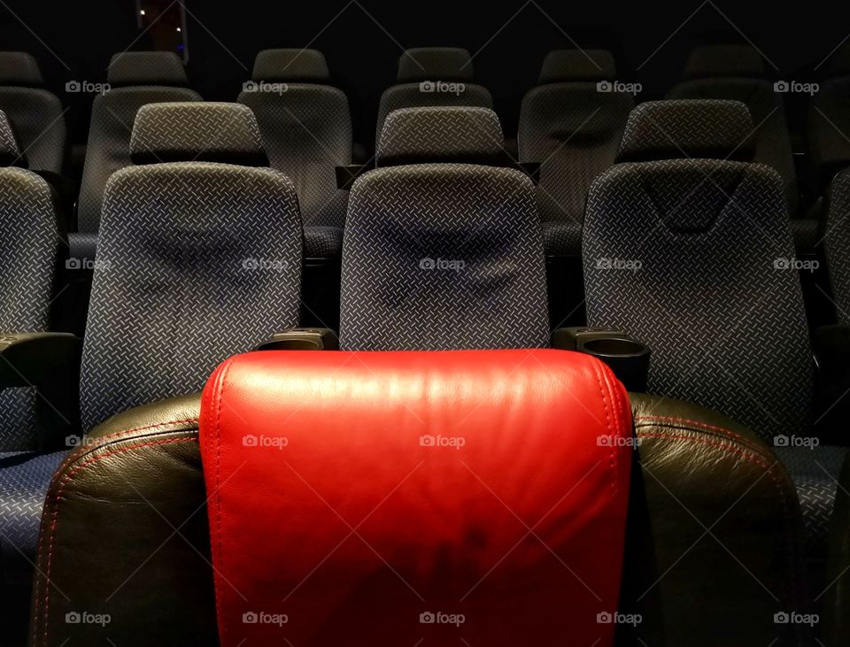 Cinema red leather seat