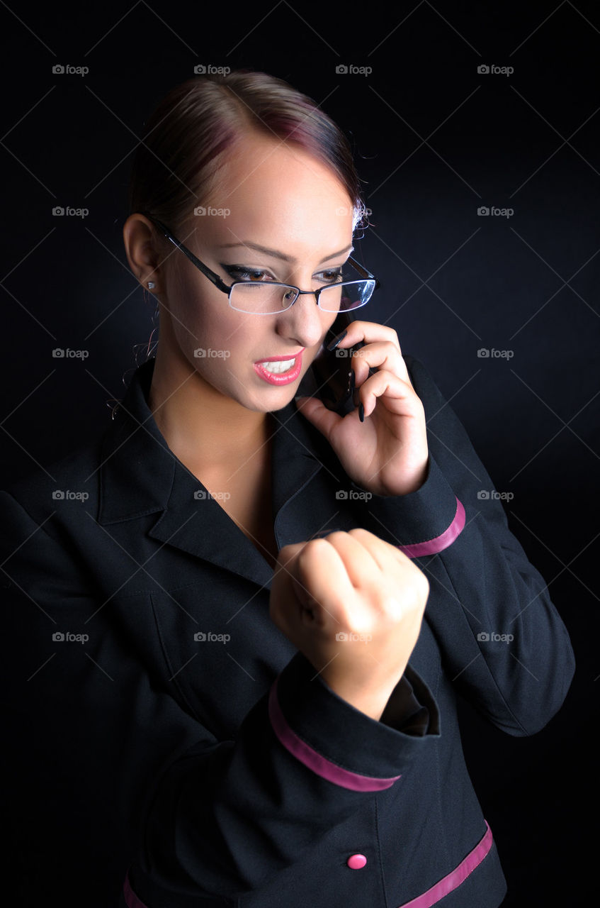 Aggressive Woman on Phone