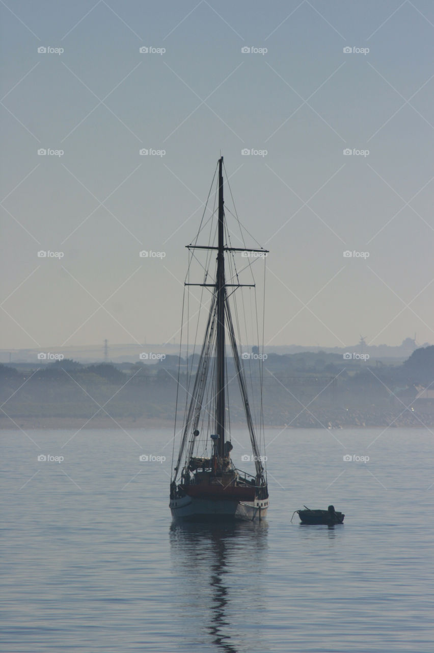 morning sea boat mist by tidbury