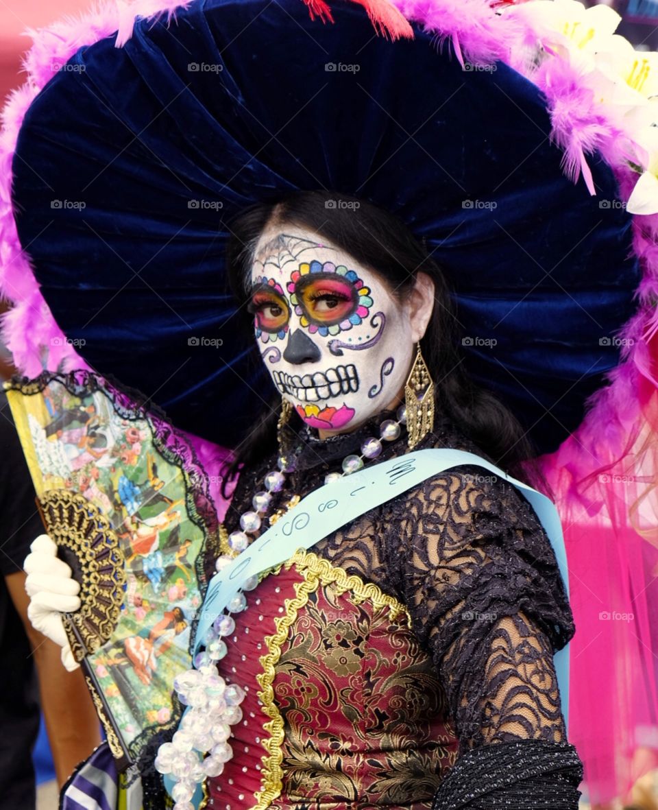 Woman at Day of the Dead celebration 