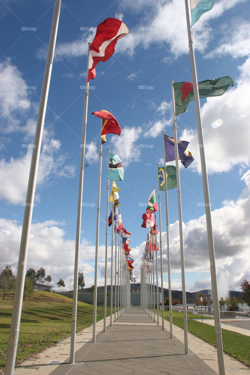 grass path hill flags by kshapley