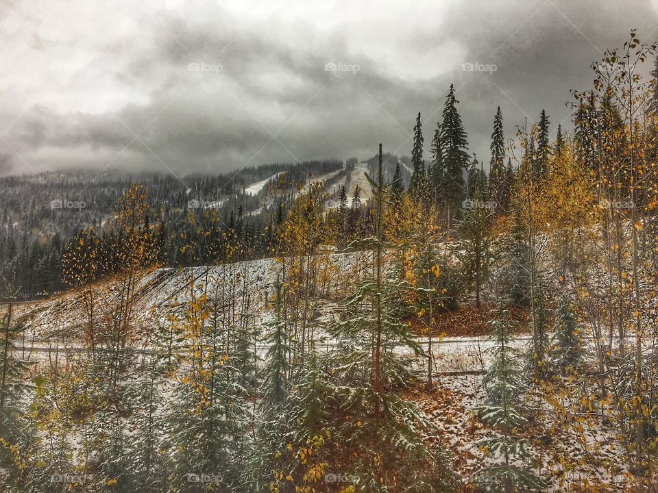 Cloudy day at sunpeaks resort! 