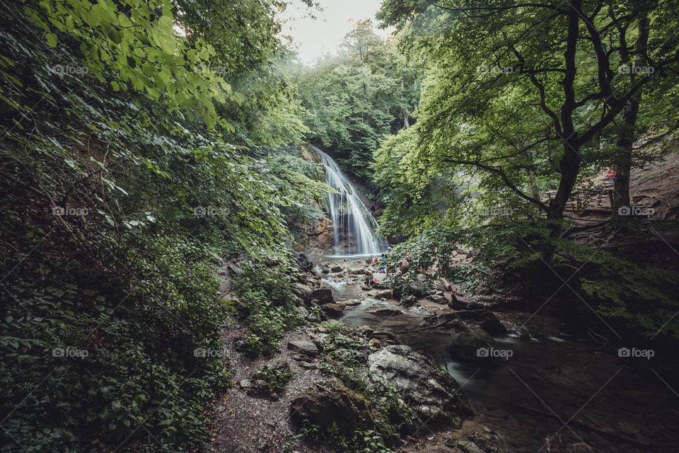 Ulu-Uzen river with Djur-djur waterfall in Crimea
