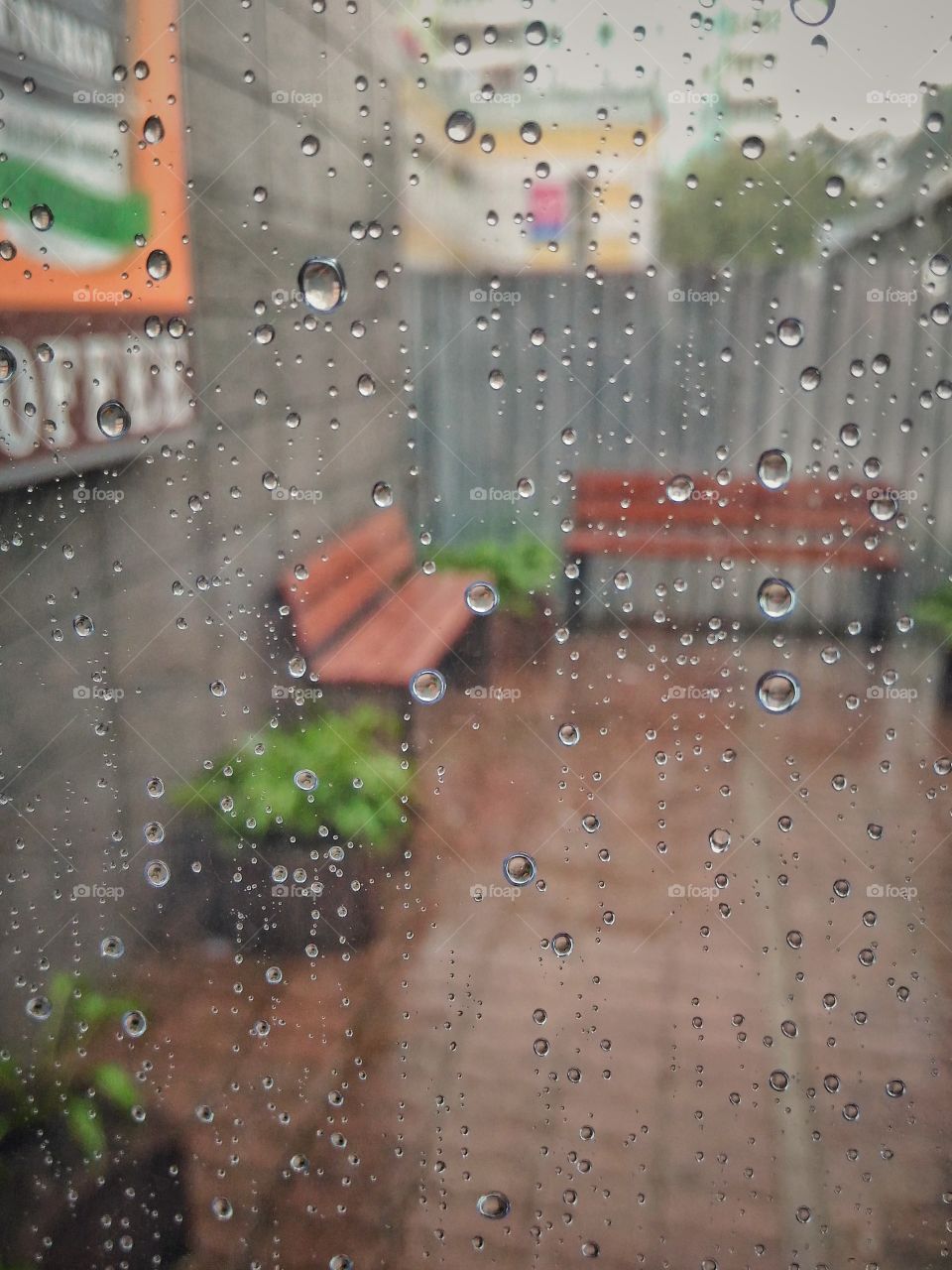 Window on rainy day