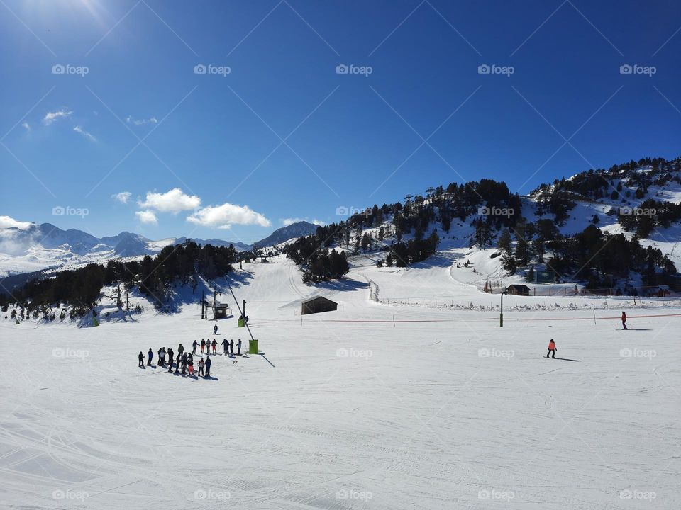 people at the ski slope
