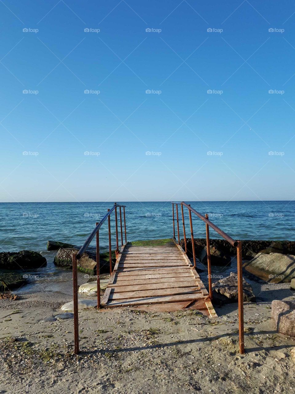 Wooden bridge at the beach