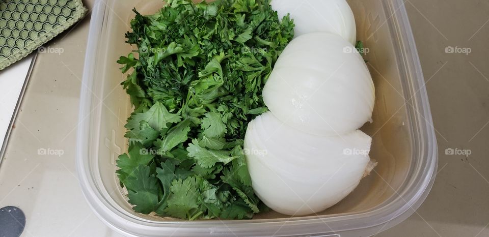parsley and onion