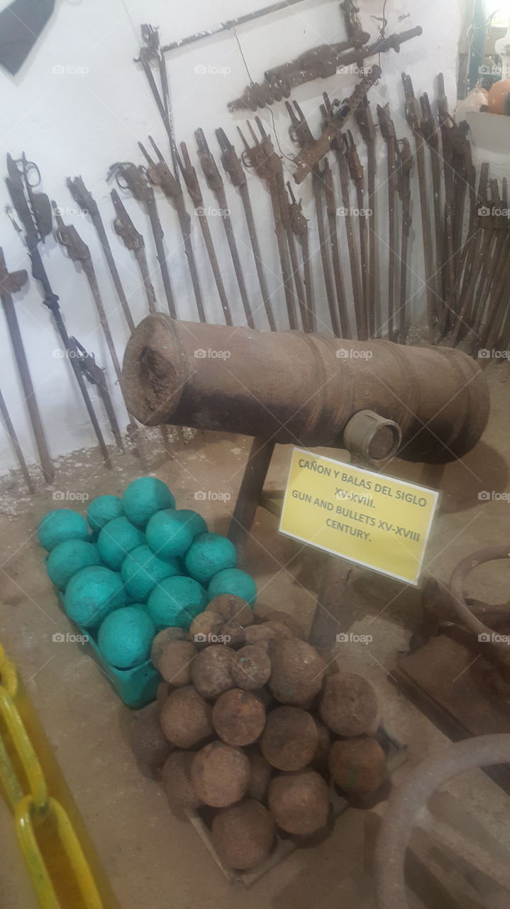 cañón y sus municiones