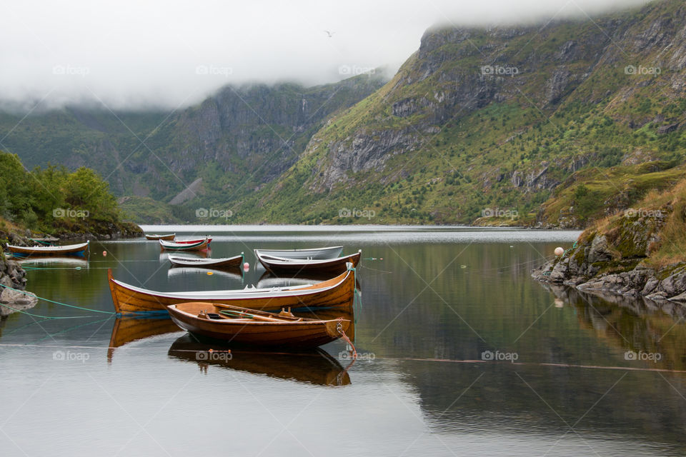 Canoes in the fog