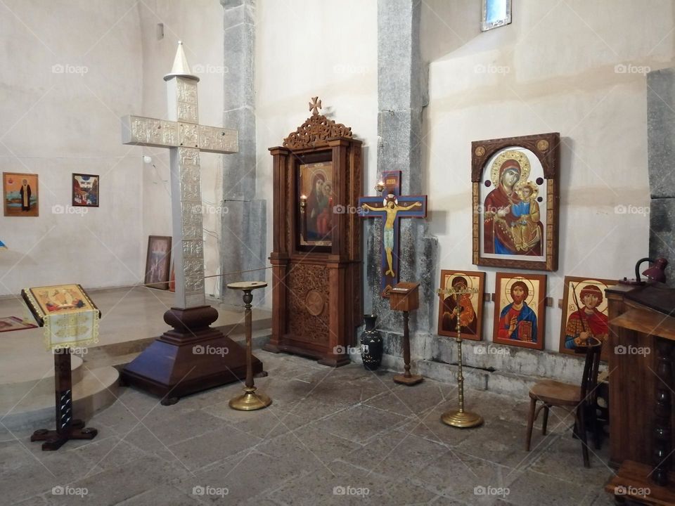 The interior of the Church of Saint George, Sergie, Georgia