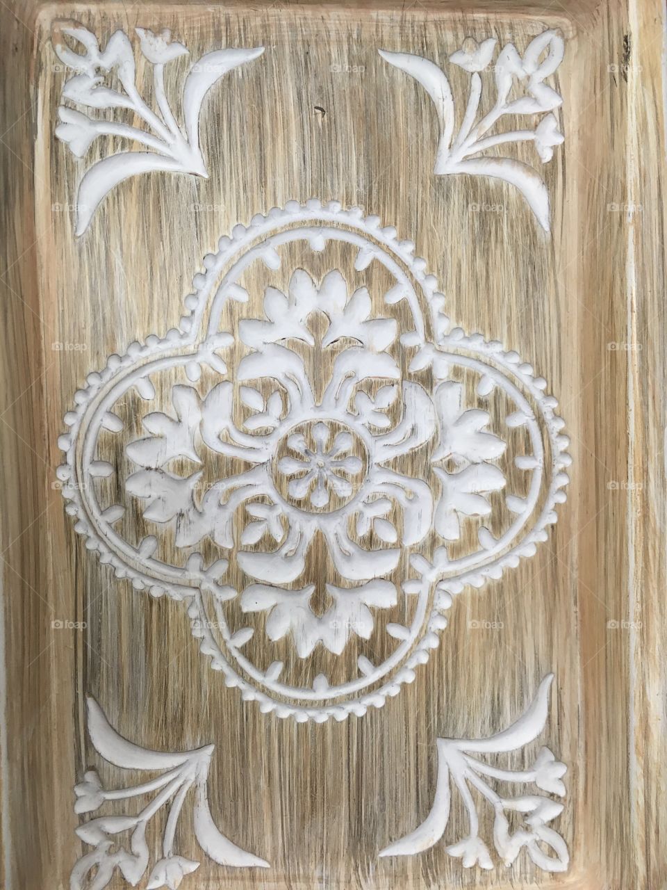 Flower design on wood