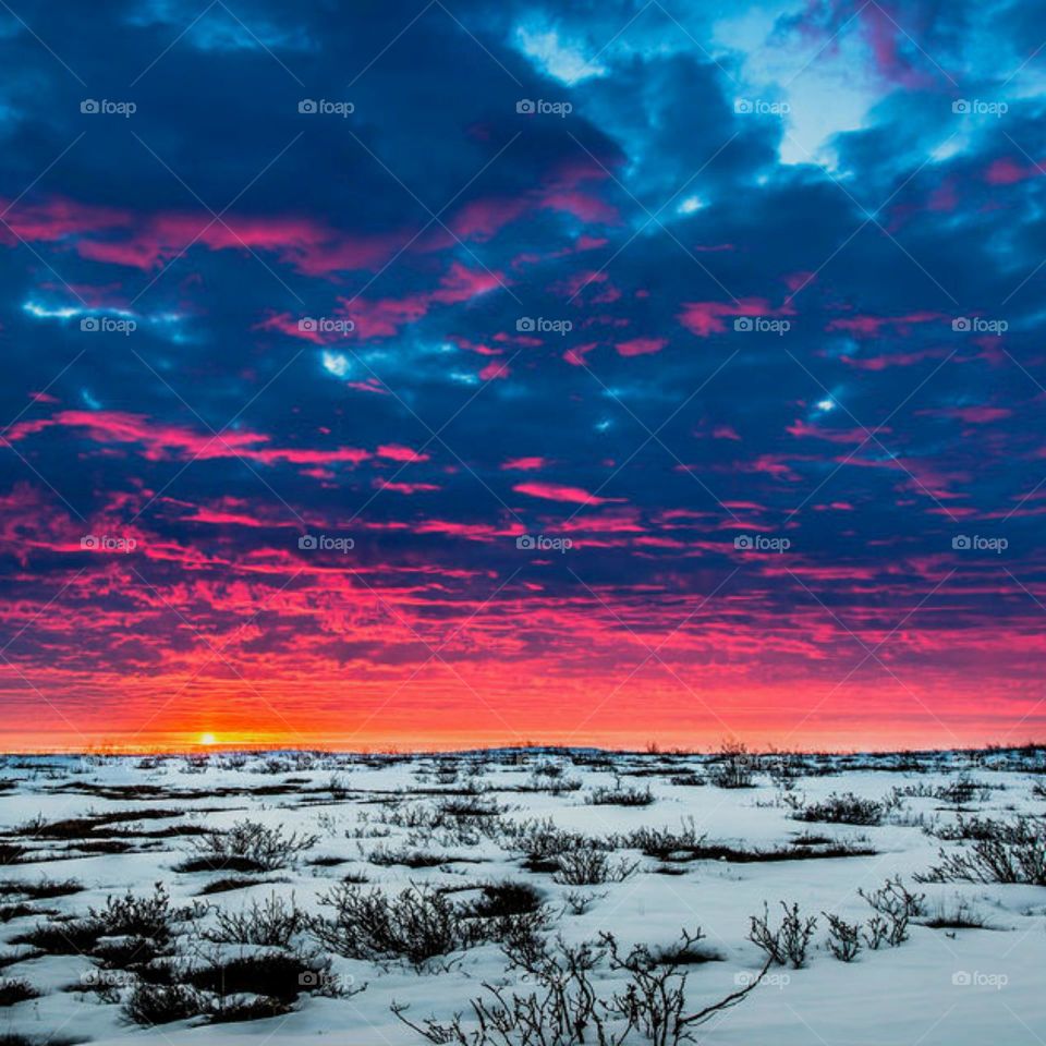 Закат Зимой