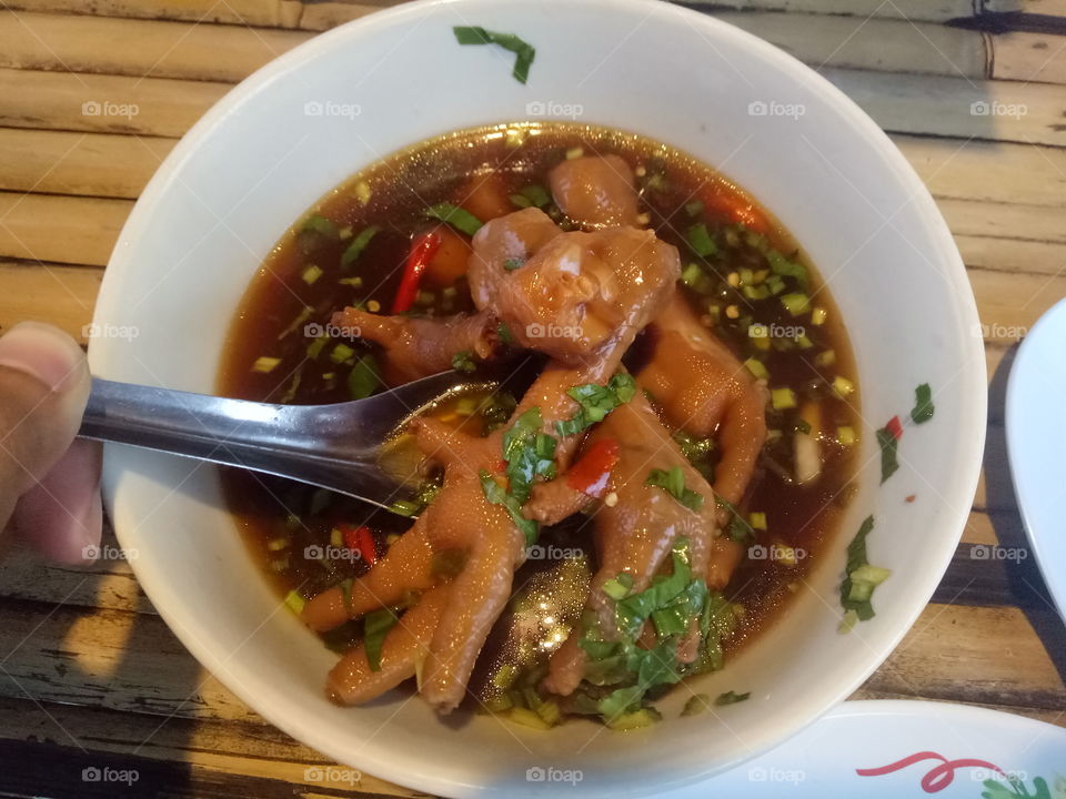 Chicken feet spicy soup