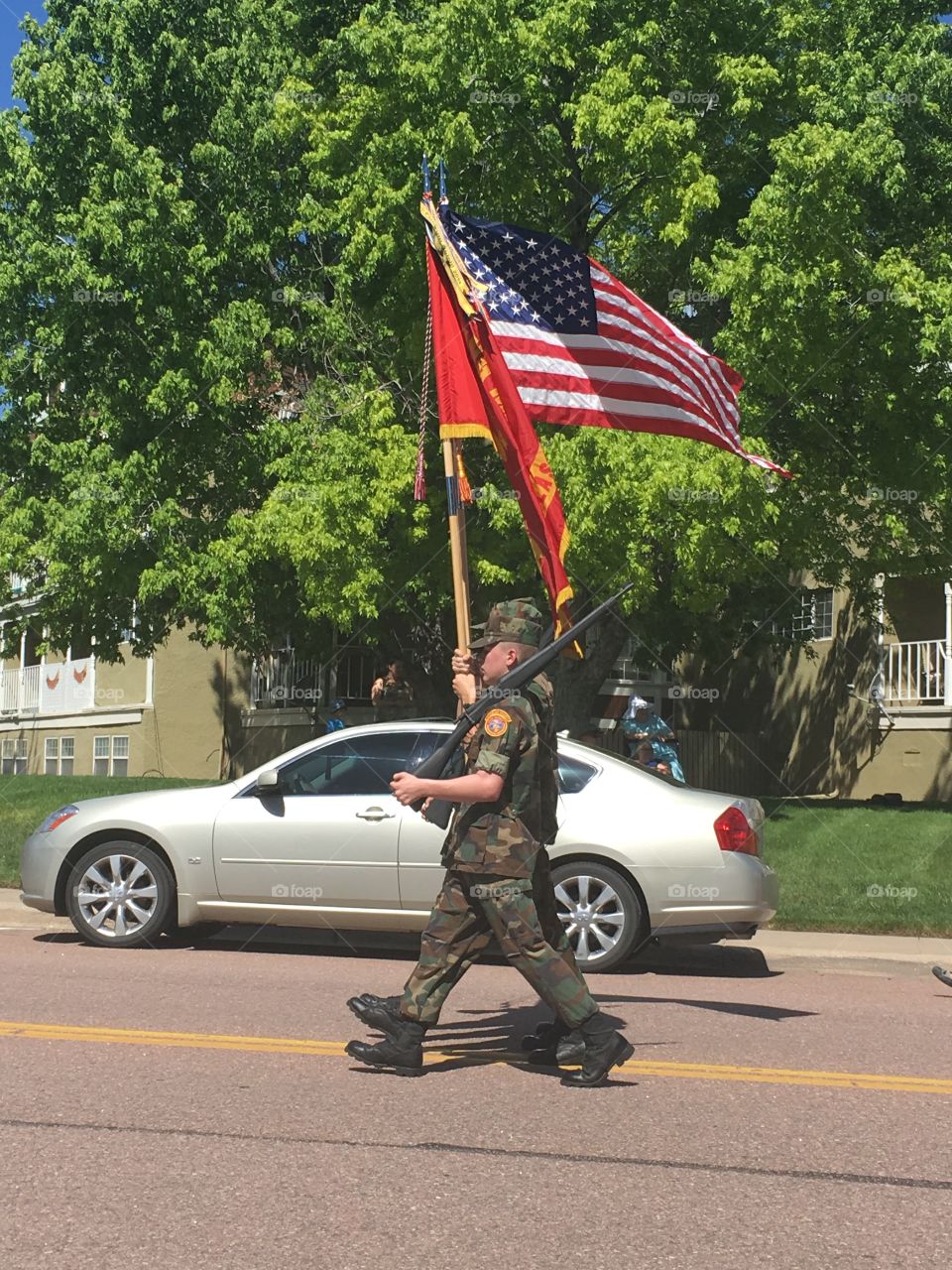 Young marines in a parade
