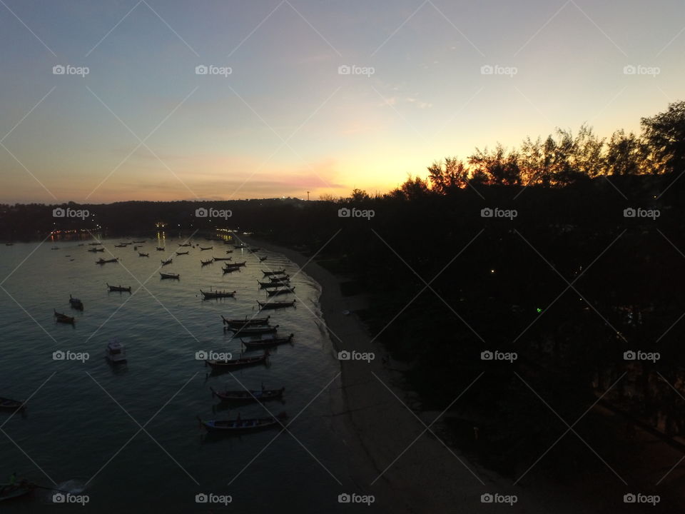 Drone capture of a sunset in Phuket