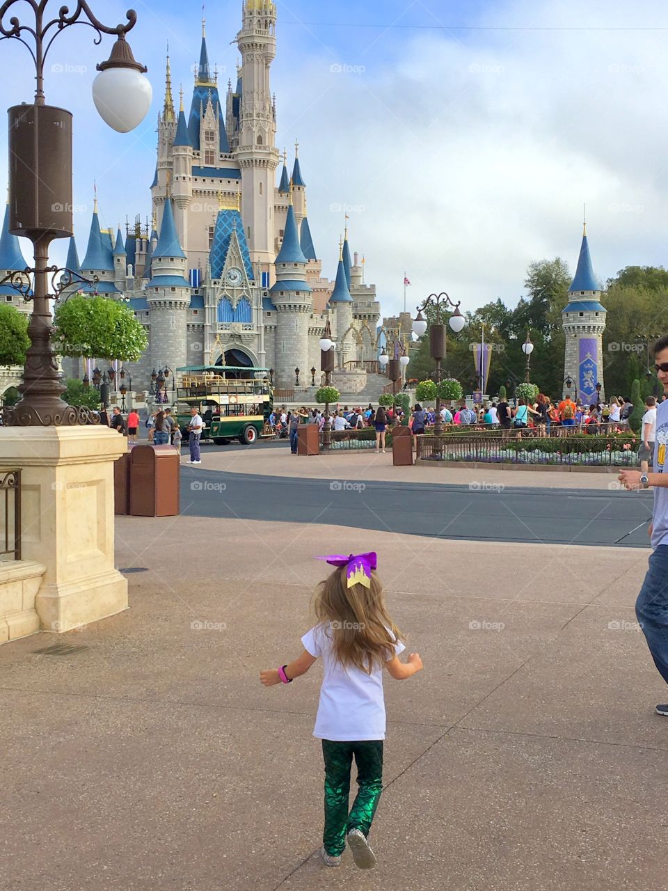 When she say Cinderella's castle for the first time she ran as fast as she could to it. 