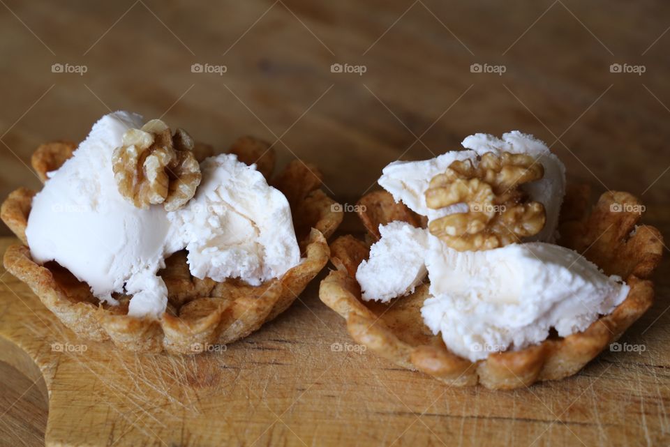 Elevated view of ice cream