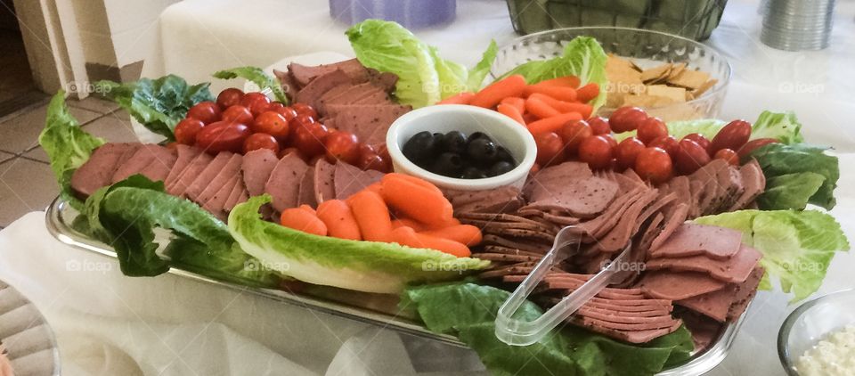 Pastrami and vegetable tray