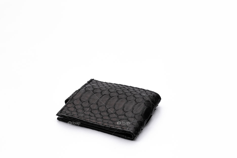 Python leather wallet.  Handwork.