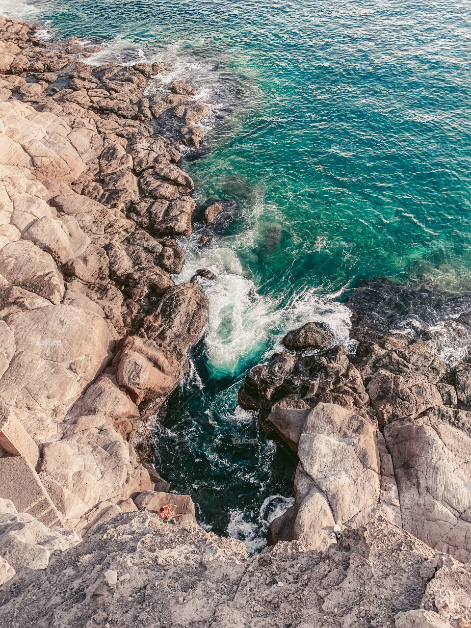 High angle view of ocean 