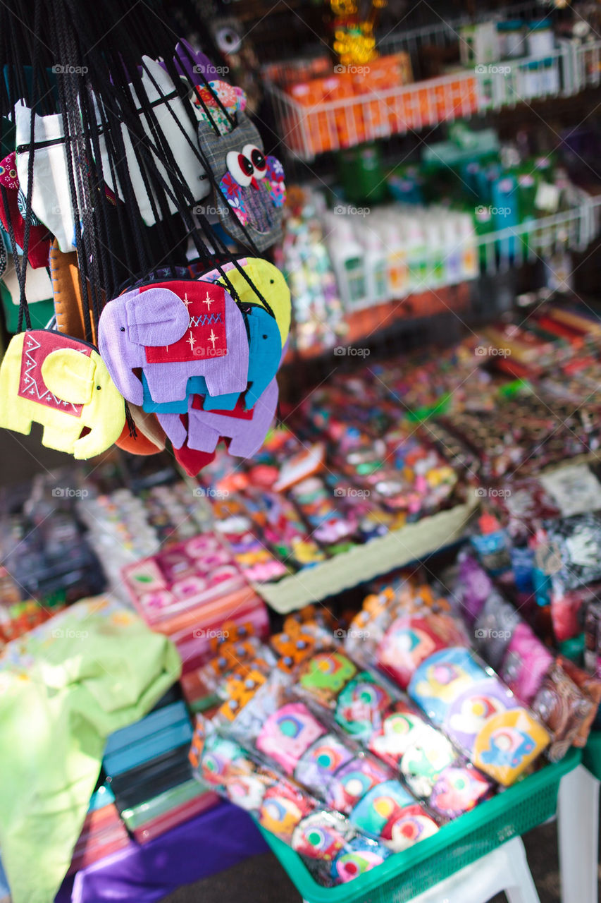 Souvenirs in a gift shop in Thailand