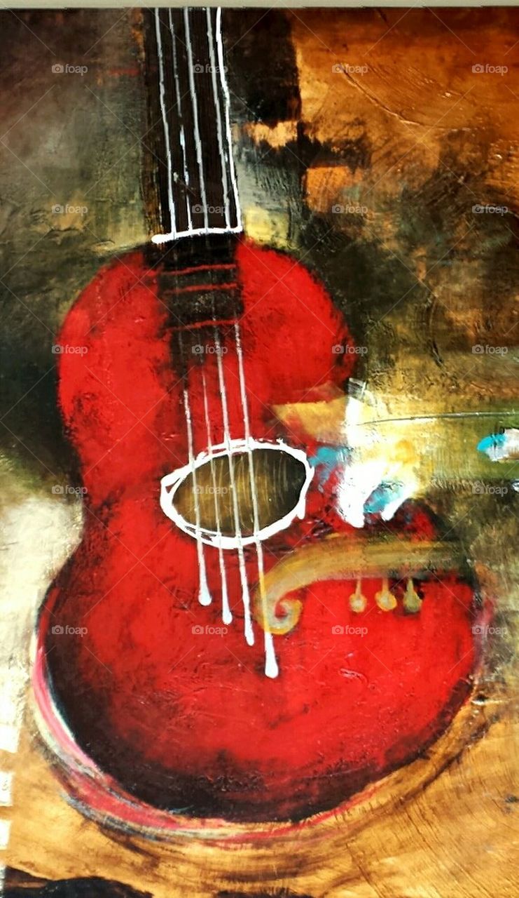 Red guitar