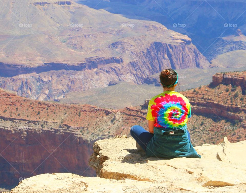 Tourist at the Grand Canyon