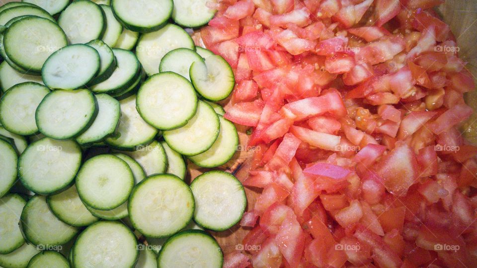 Diced Zucchini and Tomatoes