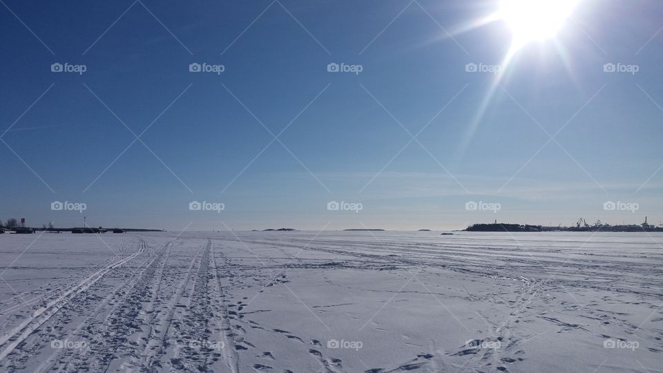 Kotka Finland. Frozen sea.