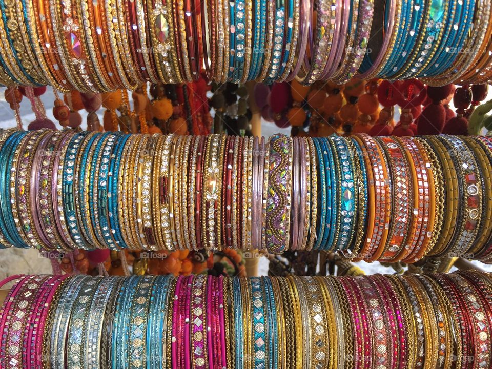 Multicolored Indian bangles