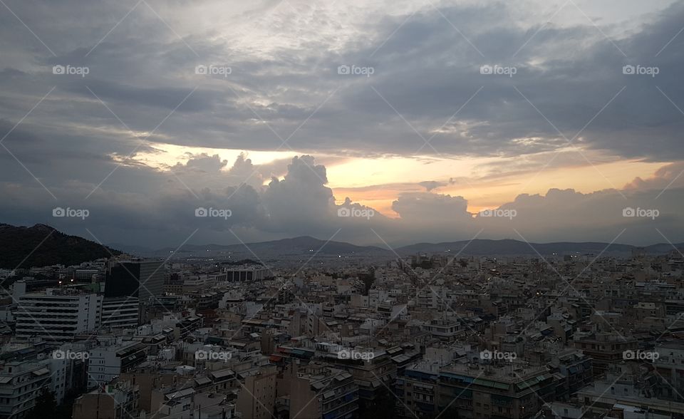 athens sunset