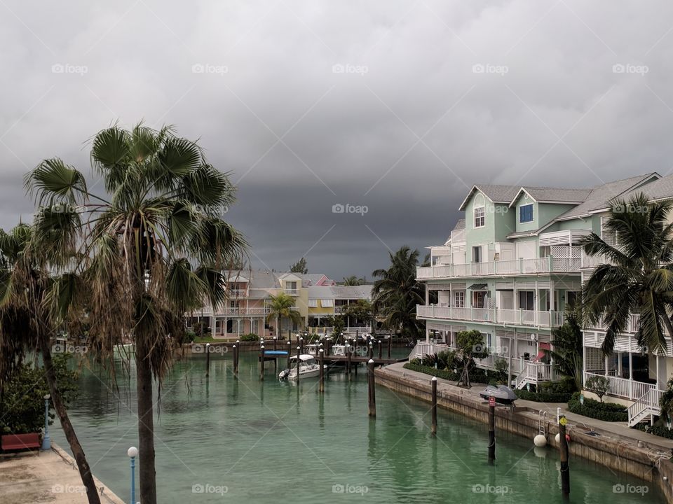 Storm coming over New Providence Island, The Bahamas.