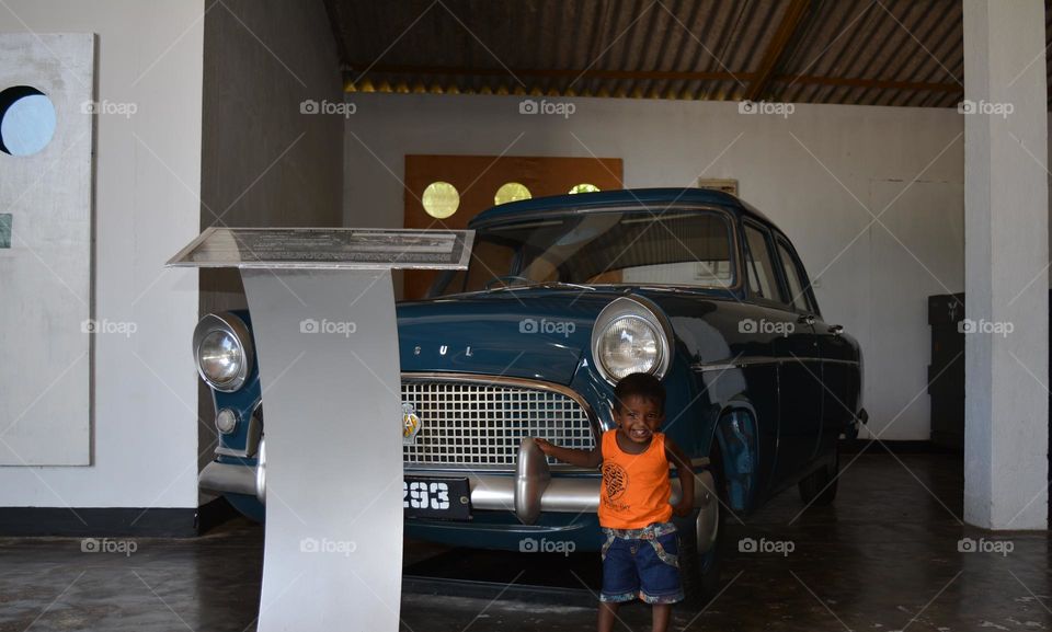 old ambassador car in the exhibition